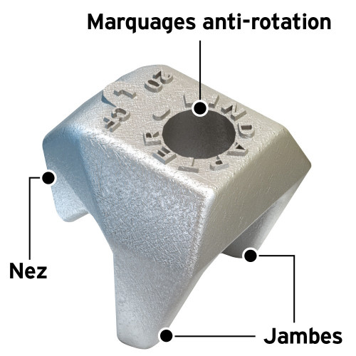 LINDAPTER® clamp Type CF2 M20 Hot-dip galvanized