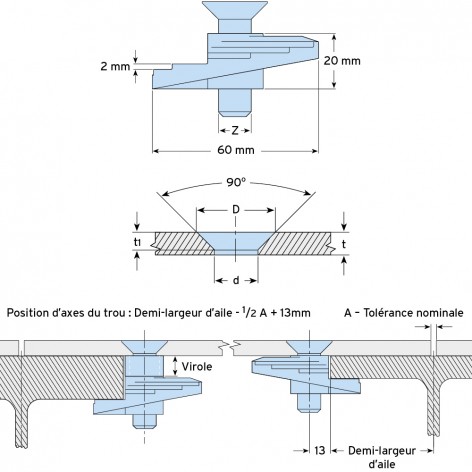 M10 Floorfast for 23-35 flange LINDAPTER®