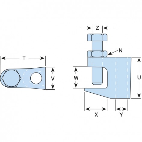 Fasteners for LINDAPTER® hangers Type FL M10 stainless steel track