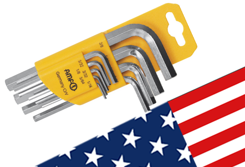 AMF® n°911-HZ9D REF 44156 short-series angled wrench set (inch)