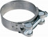 Stamped band and trunnion clamp Ø131 to 139mm white zinc-plated steel