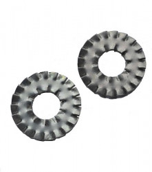 Washer with overlapping internal teeth flat form NFE 27625 white zinc-coated steel EVENTAIL®