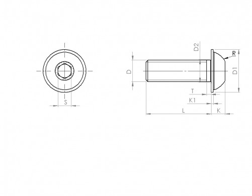 M8 X 1.25 X 50mm cl 10.9 HOLO-KROME® hexagon socket head cap screw