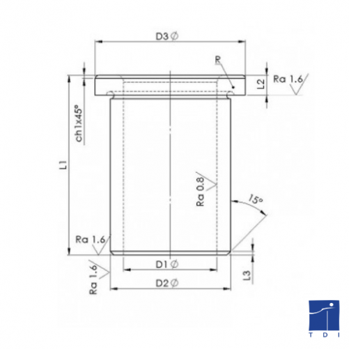 Drill bush with long collar DIN 172 3.8mm steel