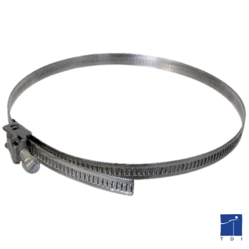 Stamped band clamp with 9mm wide tilting head Ø25 to 225mm 304 stainless steel