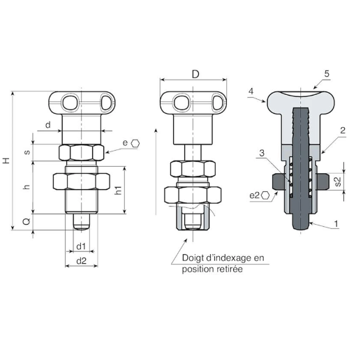 STAINLESS STEEL INDEXING FINGER REF W801-6CIN