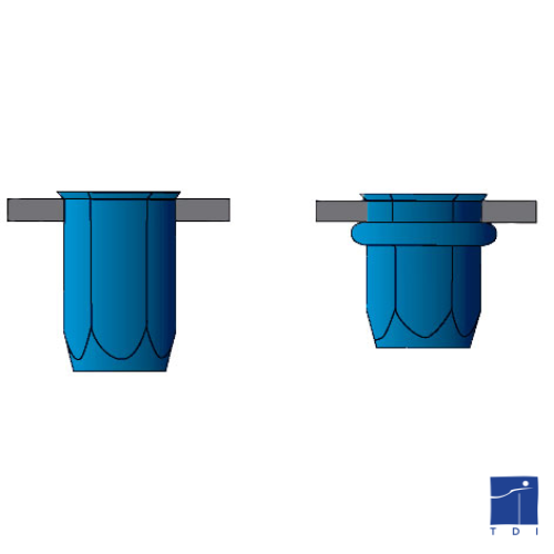 HEXAGONAL CRIMP NUT REDUCED HEAD OPEN BOTTOM M12 (1.0/4.0) REF -0311201216 BRALO ©