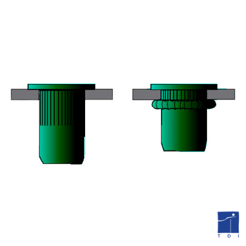 M 8 (2.0-4.5) COUNTERSUNK HEAD SWAGED NUT REF 0371328011 BRALO ©