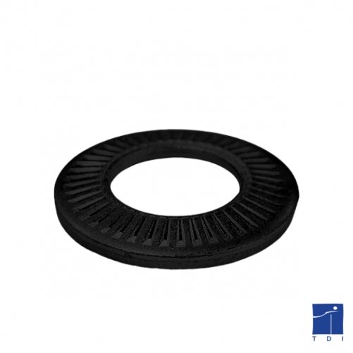 Grooved conical washer symbol CS large NFE 25511 8mm black nickel zinc plated steel CONTACT® reinforced