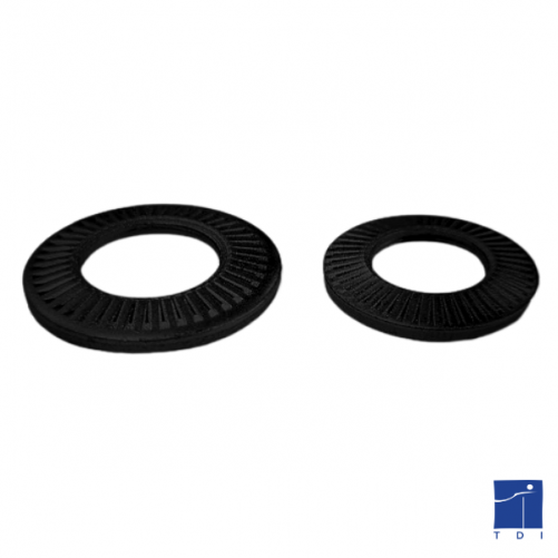 Grooved conical washer symbol CS large NFE 25511 8mm black nickel zinc plated steel CONTACT® reinforced