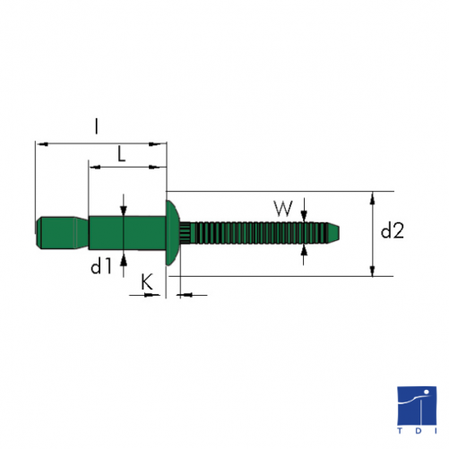 MULTILOCK Ø 4.8 X 16.3 STAINLESS STEEL A2/ STAINLESS STEEL A2 BRALO © blind rivet