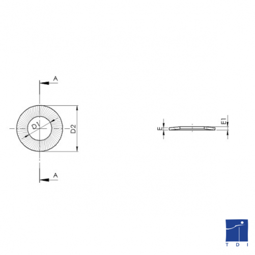 Taper lock washer CS symbol medium NFE 25511 6mm white zinc plated steel CONTACT® symbol
