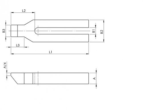 Fork clamp with nose n°6315GN 18mm X 200mm steel