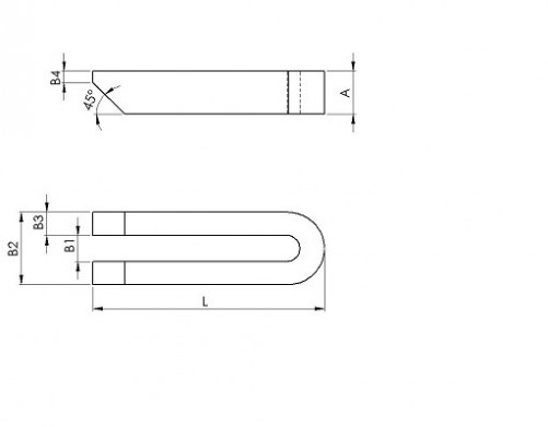 Single fork clamp DIN 6315B 26mm X 200mm steel