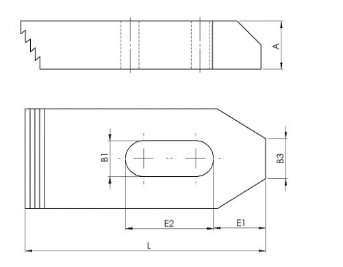 Straight flange for notched wedge n°6314Z 18mm X 200mm steel REF 70334