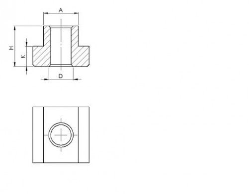 T-slot cleat DIN 508 20mm X 28mm heat-treated steel Cl.10