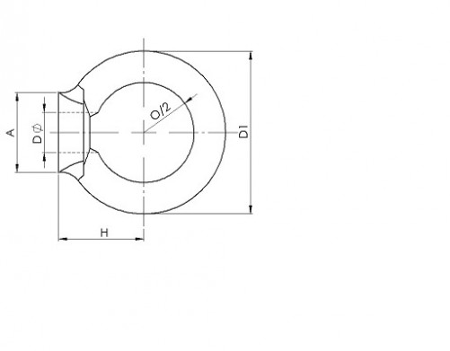 Female lifting ring DIN 582 M12 zinc-plated steel white