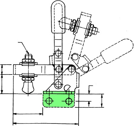 HV 151-B low series vertical handle clamp, KAKUTA® steel