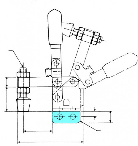 HV 250 low series vertical handle clamp, KAKUTA® steel