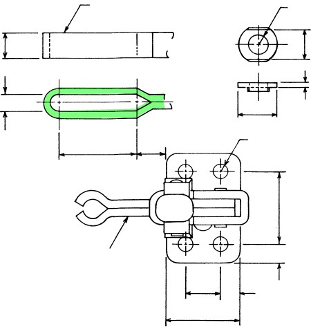 HV 250 low series vertical handle clamp, KAKUTA® steel