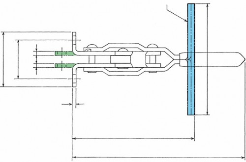 HV 353-L low series vertical handle clamp, KAKUTA® steel