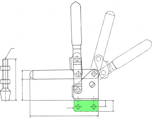 HV 550 low-series vertical-handle clamp, KAKUTA® steel