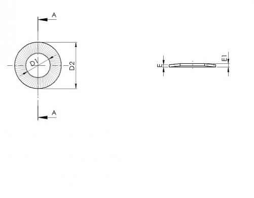 Taper lock washer CS symbol medium NFE 25511 3mm stainless steel A2
