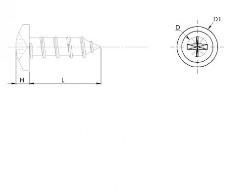 Hexagon socket head tapping screw DIN 7981 M2.9 x n°4 x 9.5mm Stainless steel A2