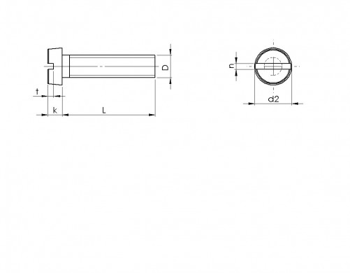 Slotted pan head machine screws DIN 85 M2.5 X 0.45 X 5mm stainless steel A2