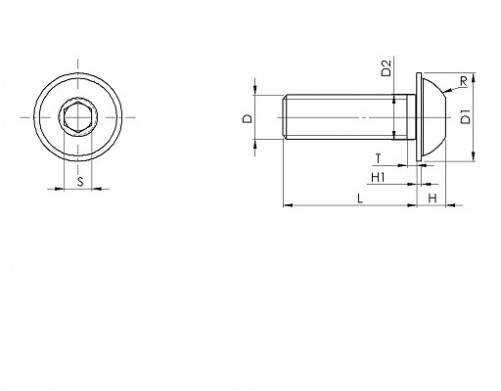 Hexagon socket head cap screw M4 X 70 X 6mm Stainless steel A2