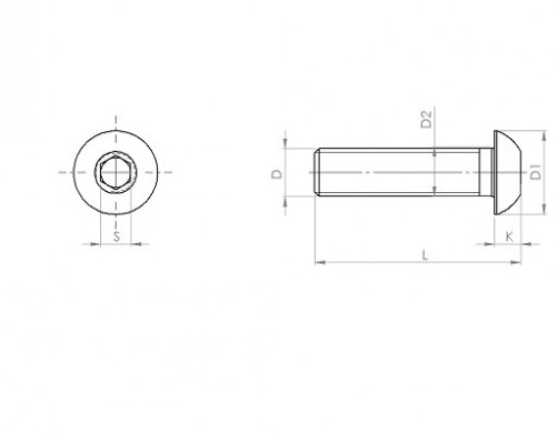 Hexagon socket head cap screw ISO 7380 M5 X 0.80 X 12mm stainless steel A2