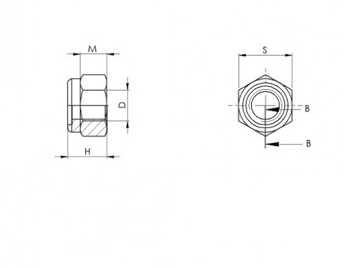 Plastic lock nut DIN 985 M6 X 1.00 stainless steel A4