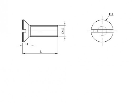 Slotted countersunk metal screws DIN 963 M3 X 0.50 X 10mm Stainless steel A4