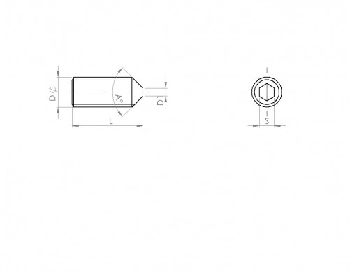 Hexagonal socket head cap screw DIN 914 M6 X 1.00 X 30mm Stainless steel A4