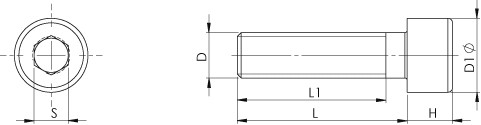 Hexagon socket head cap screw DIN 912 M10 X 1.50 X 60mm Stainless steel A4-70