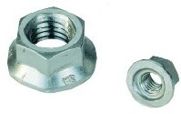 Hexagonal nut with serrated base DIN 6923 M8 X 1.25 steel cl.8 zinc-plated white