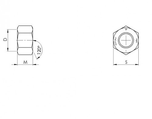 Hexagonal nut HU ISO 4032 M12 X 1.75 inox 316L Mo+80 KG BUMAX 88