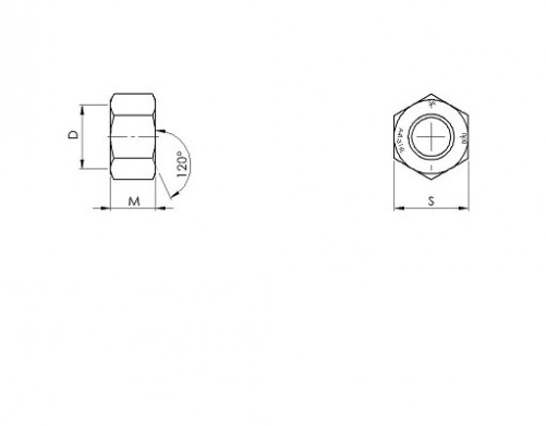 Hex nut ANSI B.18.2 7/8NC - 9 threads 316L 80 BUMAX 88® stainless steel