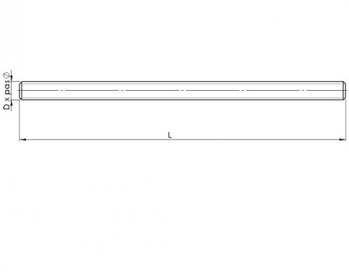 Threaded rod NC thread 1000mm DIN 976 3/4NC 10 FILETS inox 316L Mo+80 KG BUMAX 88®