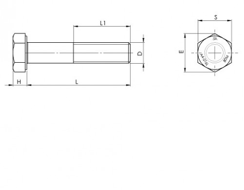 ISO 4014 M10 X 1.50 X 110mm stainless steel 316L80 BUMAX 88® partially threaded hex head screw