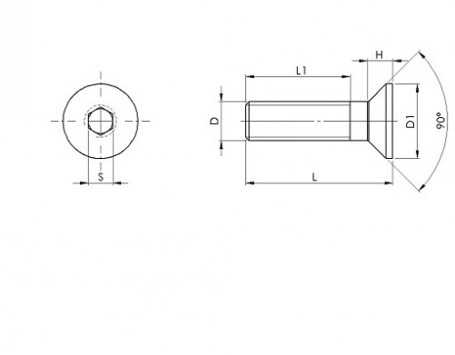 ISO 10642 M6 X 1.00 X 30/30mm stainless steel 316L80 BUMAX 88® hexagon socket countersunk head screw
