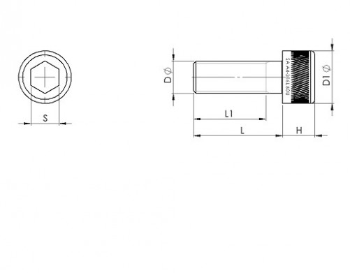 1960 series socket head cap screw ANSI B.18.3 1/2NC X 13 threads X 1