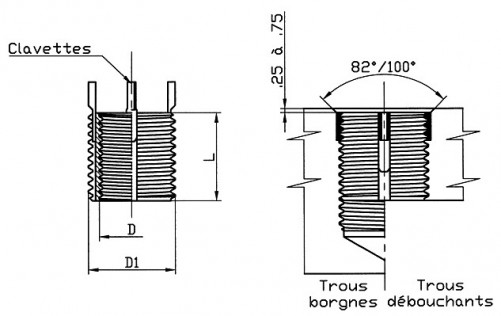 Keysert light series key insert M10 X 1.50 steel