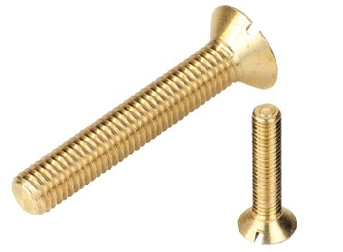 Slotted countersunk metal screws DIN 963 M4 X 0.70 X 20mm brass
