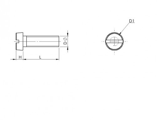 Slotted pan head screw ISO 1207 M8 X 125 X 35 mm nylon