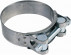 Deep-drawn band and trunnion clamp Ø104 to 112mm white zinc-plated steel