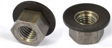 Hexagonal nut with spring washer M12 X 1.75 steel class 6