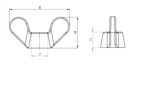 Wing nut DIN 315 M8 X 1.25 malleable cast iron, zinc-plated