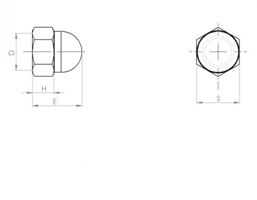 Cap nut M18 X 2.50 white zinc-plated steel