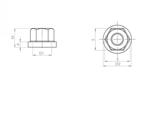 Hexagonal flange nut DIN 6331 M24 X 3.00 steel class 10